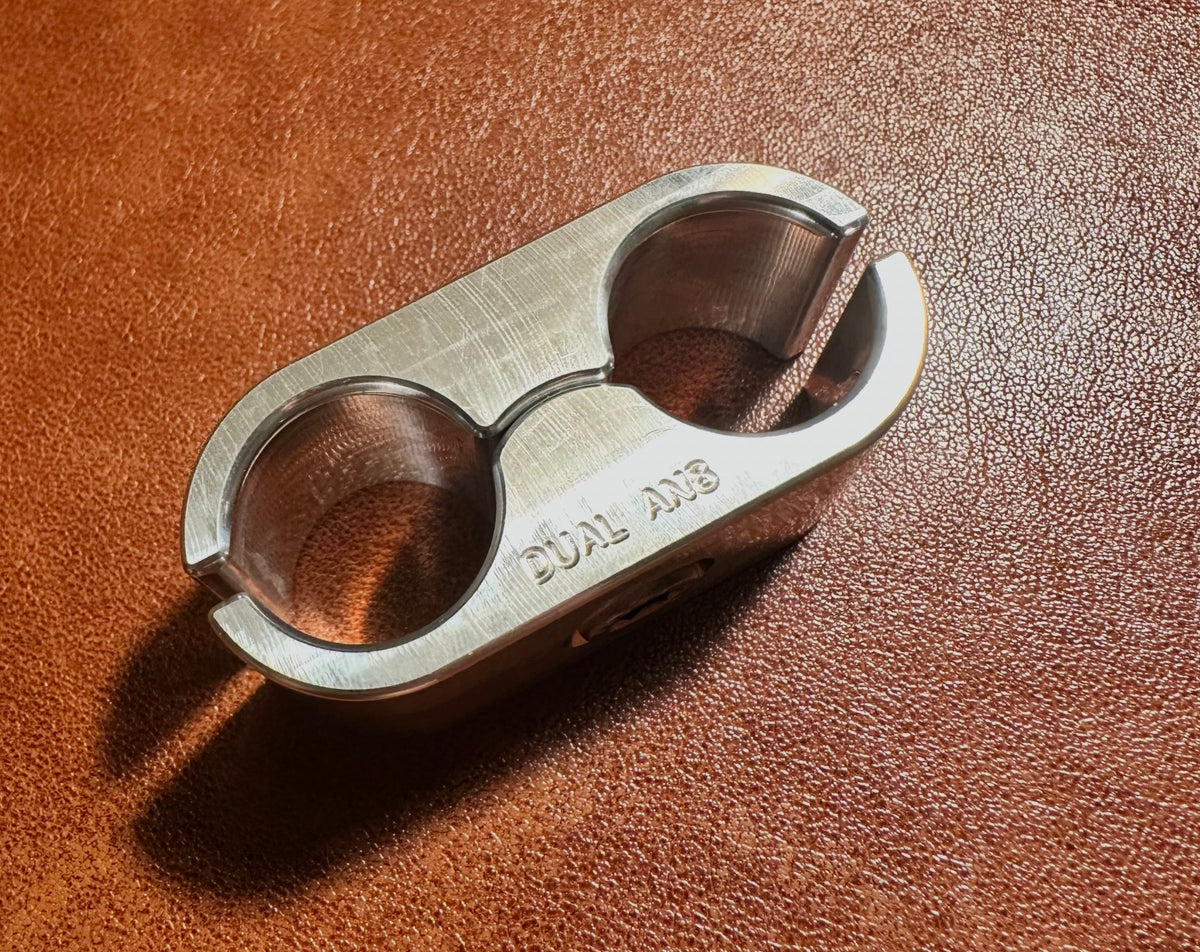 Dual AN8 Steel Braided Line Clamp