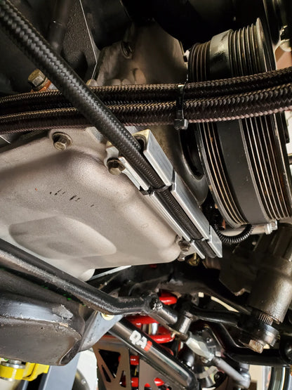 LS Swap Crossover Bracket — Fuel, Oil & Battery Cable Routing